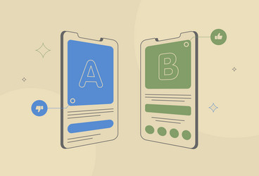 ab testing graphics mobile app split test vector image