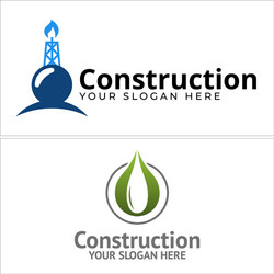 Construction provide fuel logo design vector