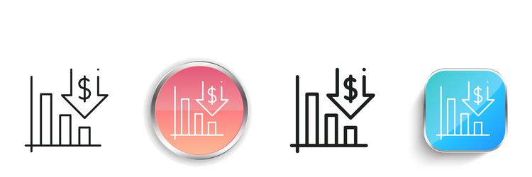 crisis icon thin linear regular and button style vector image