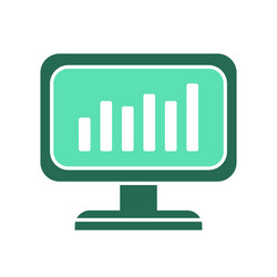 data analytics icon computer screen symbol vector image