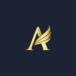 A letter wing logo design initial flying Vector Image