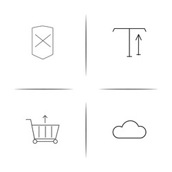 web and text simple linear icon setsimple outline vector image