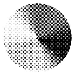 Circle with conical halftone gradient effect vector