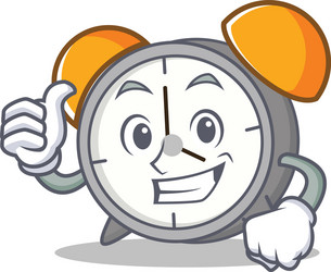 Thumbs up alarm clock character cartoon vector