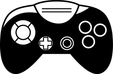 contour videogame controller with buttons to play vector image