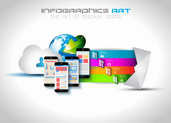 infographic template with flat ui icons for ttem vector image