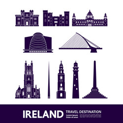 Ireland Skyline Travel Destination Vector Image