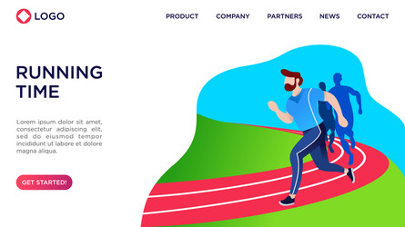 Run sprint running man logo design Royalty Free Vector Image