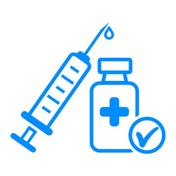 vaccine icon drawing in outline style contour vector