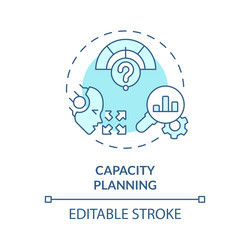 2d thin linear blue capacity planning icon vector