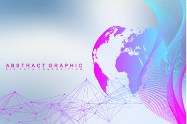 big data complex world globe graphic abstract vector image