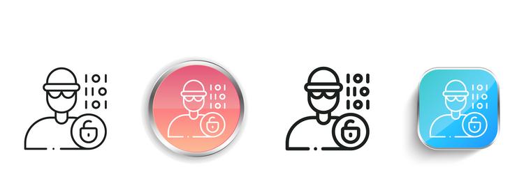 hacker icon thin linear regular and button style vector image