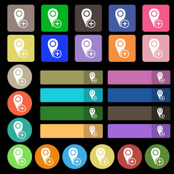 Map pointer icon sign set from twenty seven vector