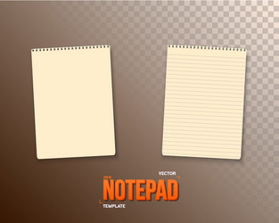 Notepad set realistic empty template open vector