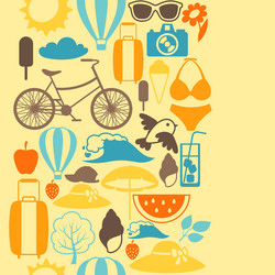 seamless pattern with stylized summer objects vector