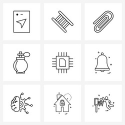 Set 9 ui icons and symbols for processor data vector