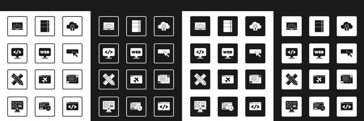 set cloud computing lock web and graphic design vector image