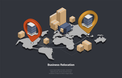 business relocation change office location vector