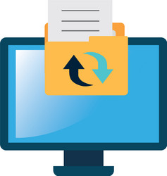 computer screen with objects isolated icon vector image