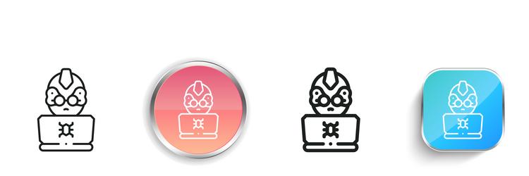 hacker icon thin linear regular and button style vector image