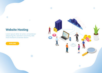 isometric web or website hosting business service vector image