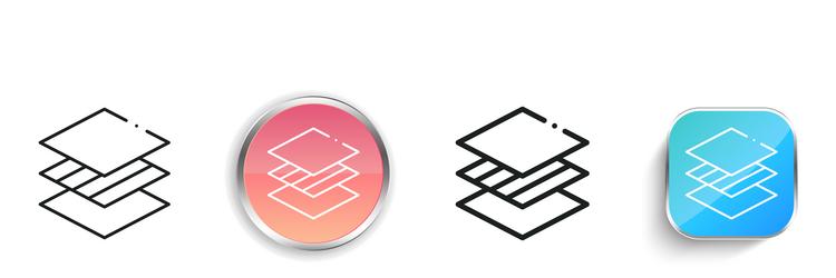 membrane icon thin linear regular and button vector image