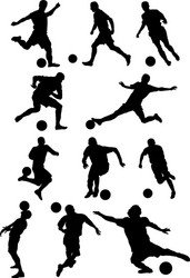 Soccer Player Silhouette - Action Shot Vector Image