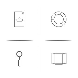 Web and text simple linear icon setsimple outline vector
