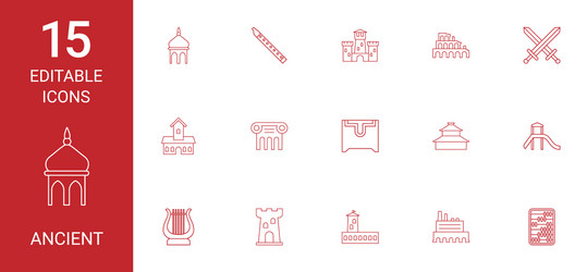 13 ancient icons Royalty Free Vector Image - VectorStock