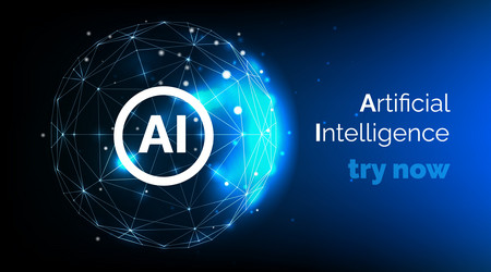 artificial intelligence integration web banner vector image