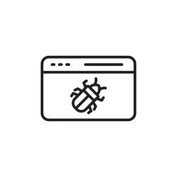 bug icon set malware computer virus symbol vector image