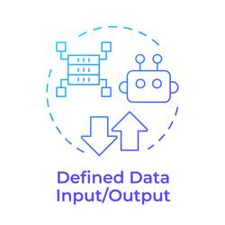 defined data input and output blue gradient vector image