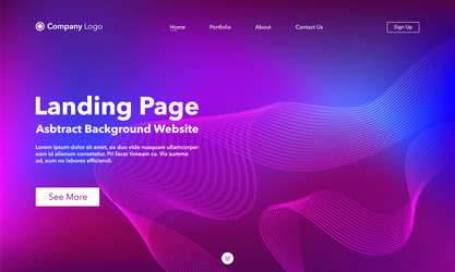 landing page abstract background website template vector image
