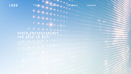landing page abstract design with particle tunnel vector image