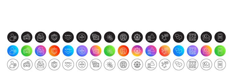 metro subway user idea and scroll down line icons vector image