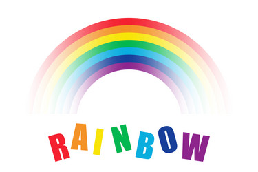 rainbow with clouds isolated vector image