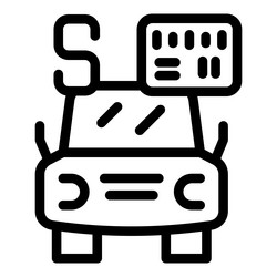 self driving car with control panel showing path vector image