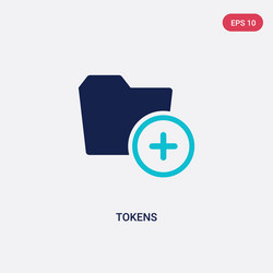 Two color tokens icon from files and folders vector