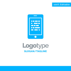 mobile read data secure e learning blue solid vector image