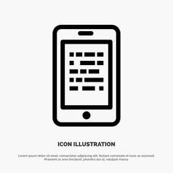 Mobile read data secure e learning line icon vector