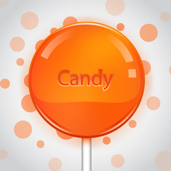 Orange candy on bright background lollipop vector