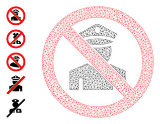 web network stop policeman icon with simple vector image