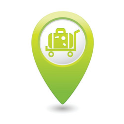 Wheelbarrow with Suitcase Map Pointer vector image