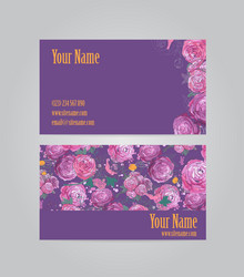 beautiful floral business card vector