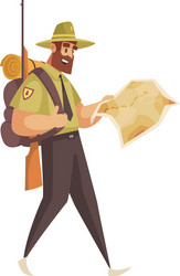 Cartoon forest ranger icon Royalty Free Vector Image