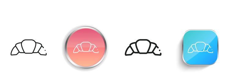 croissant icon thin linear regular and button vector image
