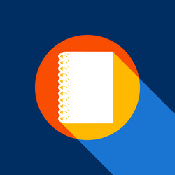 notebook simple sign white icon vector image