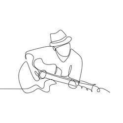 Person Playing Acoustic Guitar Vector Image