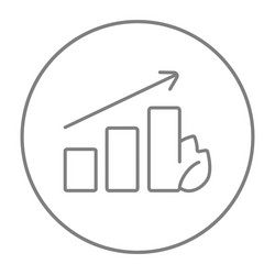 bar graph with leaf line icon vector image