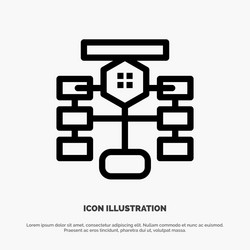 flowchart flow chart data database line icon vector image